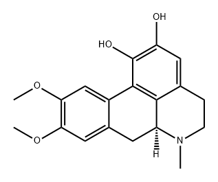 4H-Dibenzo[de,g]quinoline-1,2-diol, 5,6,6a,7-tetrahydro-9,10-dimethoxy-6-methyl-, (6aS)- Structure