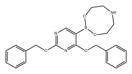 4H-1,3,6,2-Dioxazaborocine, 2-[2,4-bis(phenylmethoxy)-5-pyrimidinyl]tetrahydro- Structure