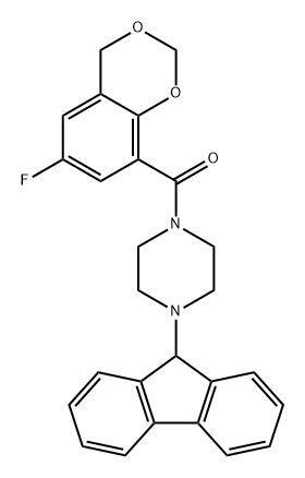 Methanone, [4-(9H-fluoren-9-yl)-1-piperazinyl](6-fluoro-4H-1,3-benzodioxin-8-yl)- Structure