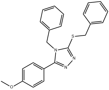 4H-1,2,4-Triazole, 3-(4-methoxyphenyl)-4-(phenylmethyl)-5-[(phenylmethyl)thio]- Structure