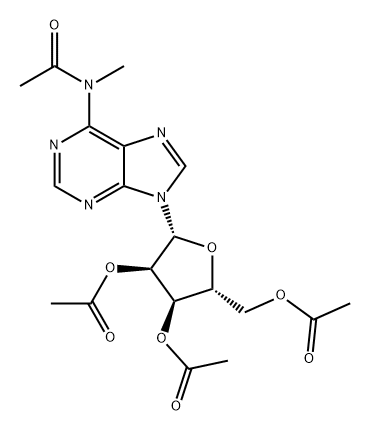Adenosine, N-acetyl-N-methyl-, 2',3',5'-triacetate Structure