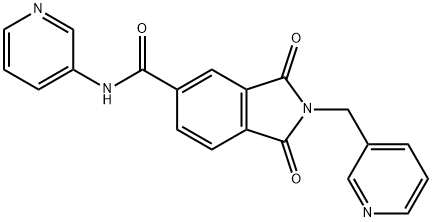 1,3-dioxo-N-(pyridin-3-yl)-2-[(pyridin-3-yl)methyl]- 2,3-dihydro-1H-isoindole-5-carboxamide Structure