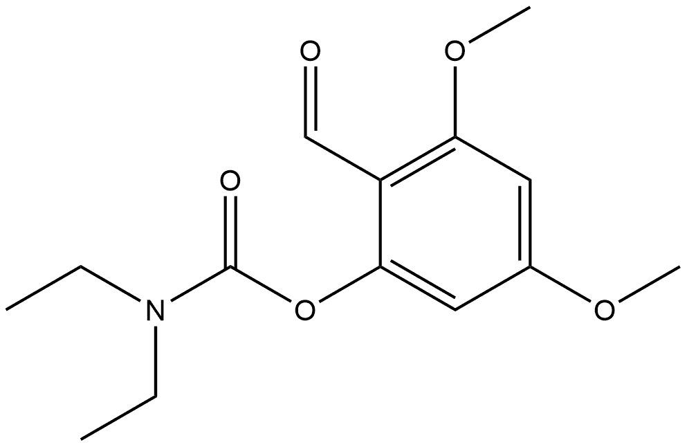 Carbamic acid, diethyl-, 2-formyl-3,5-dimethoxyphenyl ester Structure