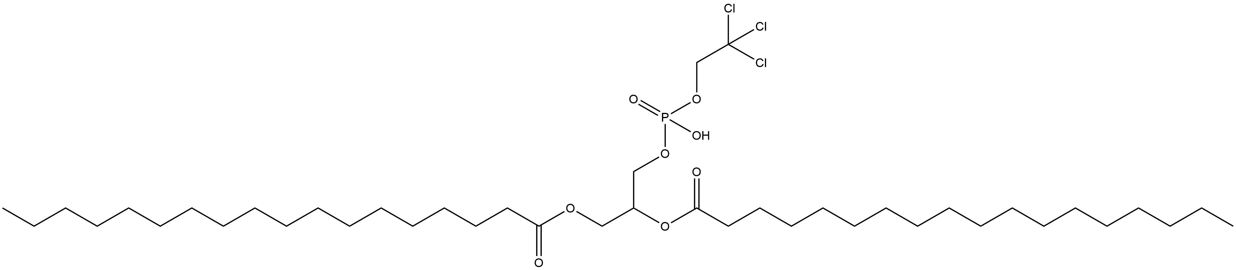 Octadecanoic acid 2-[hydroxy-(2,2,2-trichloro-ethoxy)-phosphoryloxy]-1-octadecanoyloxymethyl-ethyl ester Structure