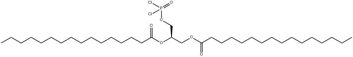 Hexadecanoic acid, 1-[[(dichlorophosphinyl)oxy]methyl]-1,2-ethanediyl ester, (R)- (9CI) Structure