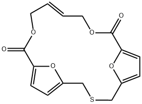 (12E)-10,15,20,21-Tetraoxa-3-thiatricyclo[15.2.1.15,8]henicosa-5,7,12,17,19(1)-pentene-9,16-dione Structure