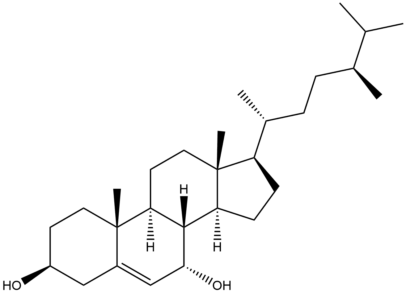 Ergost-5-ene-3,7-diol, (3β,7α)- Structure