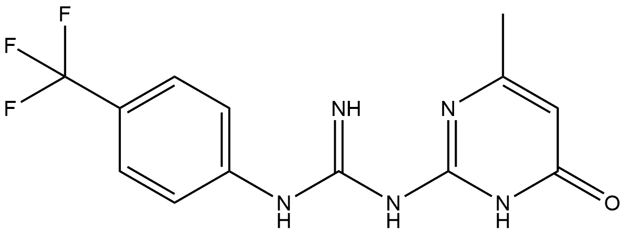 1-(4-methyl-6-oxo-1,6-dihydropyrimidin-2-yl)-3-(4-(trifluoromethyl)phenyl)guanidine Structure