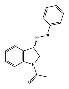 3H-Indol-3-one, 1-acetyl-1,2-dihydro-, 3-(2-phenylhydrazone) 구조식 이미지