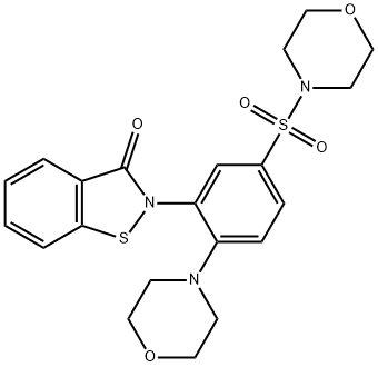 2-[2-(morpholin-4-yl)-5-(morpholine-4-sulfonyl)phenyl]-2,3-dihydro-1,2-benzothiazol-3-one Structure