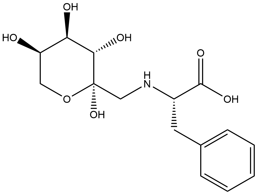 L-Phenylalanine, N-(1-deoxy-β-D-fructopyranos-1-yl)- Structure