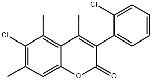 2H-1-Benzopyran-2-one, 6-chloro-3-(2-chlorophenyl)-4,5,7-trimethyl- Structure