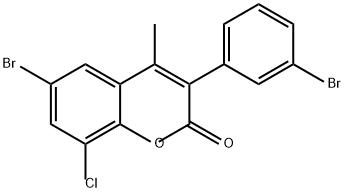 2H-1-Benzopyran-2-one, 6-bromo-3-(3-bromophenyl)-8-chloro-4-methyl- Structure