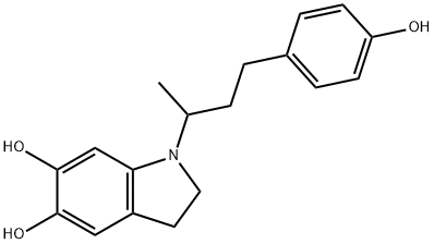 1H-Indole-5,6-diol, 2,3-dihydro-1-[3-(4-hydroxyphenyl)-1-methylpropyl]- Structure