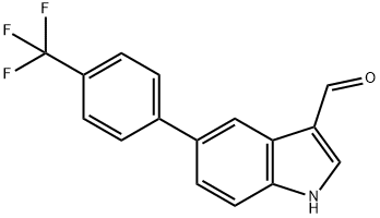 5-(4-(Trifluoromethyl)phenyl)indole-3-carboxaldehyde Structure