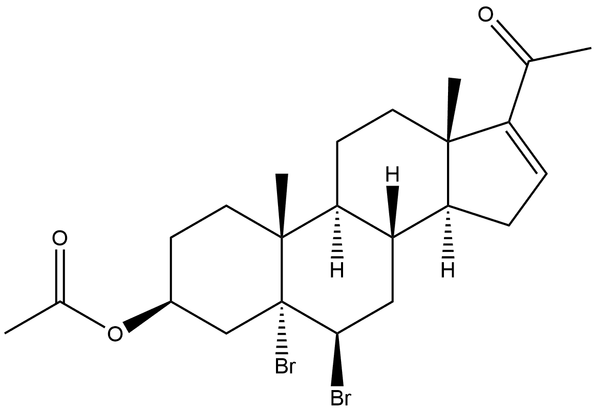 Pregn-16-en-20-one, 3-(acetyloxy)-5,6-dibromo-, (3β,5α,6β)- (9CI) 구조식 이미지