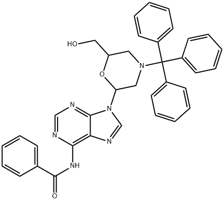 4-Trityl-6-[6-(benzoylamino)-9H-purine-9-yl]morpholine-2-methanol Structure