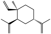 Cyclohexane, 1-ethenyl-1-methyl-2,4-bis(1-methylethenyl)-, (1R,2S,4S)- Structure