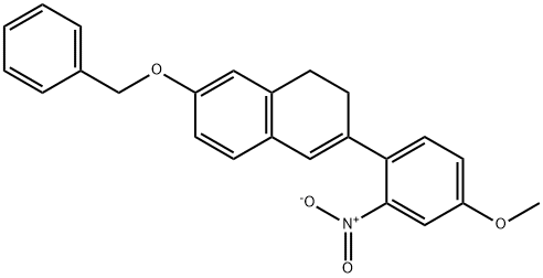 Naphthalene, 1,2-dihydro-3-(4-methoxy-2-nitrophenyl)-7-(phenylmethoxy)- Structure