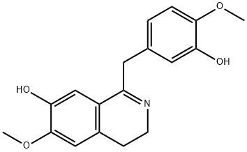 7-Isoquinolinol, 3,4-dihydro-1-[(3-hydroxy-4-methoxyphenyl)methyl]-6-methoxy- 구조식 이미지