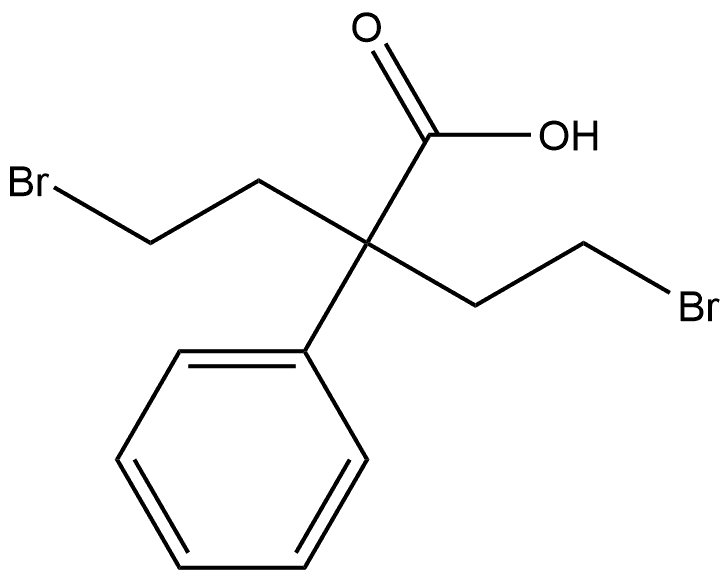 Benzeneacetic acid, α,α-bis(2-bromoethyl)- Structure