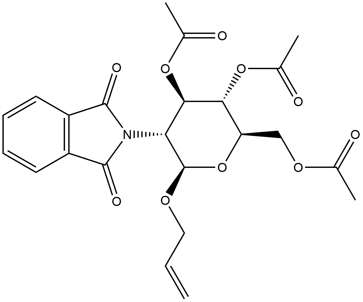 β-D-Glucopyranoside, 2-propen-1-yl 2-deoxy-2-(1,3-dihydro-1,3-dioxo-2H-isoindol-2-yl)-, 3,4,6-triacetate Structure