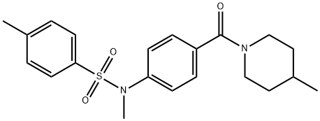 N,4-dimethyl-N-{4-[(4-methyl-1-piperidinyl)carbonyl]phenyl}benzenesulfonamide 구조식 이미지