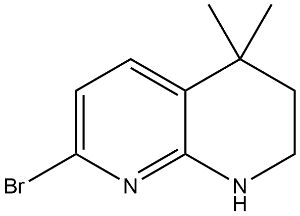 7-bromo-4,4-dimethyl-2,3-dihydro-1H-1,8-naphthyridine Structure