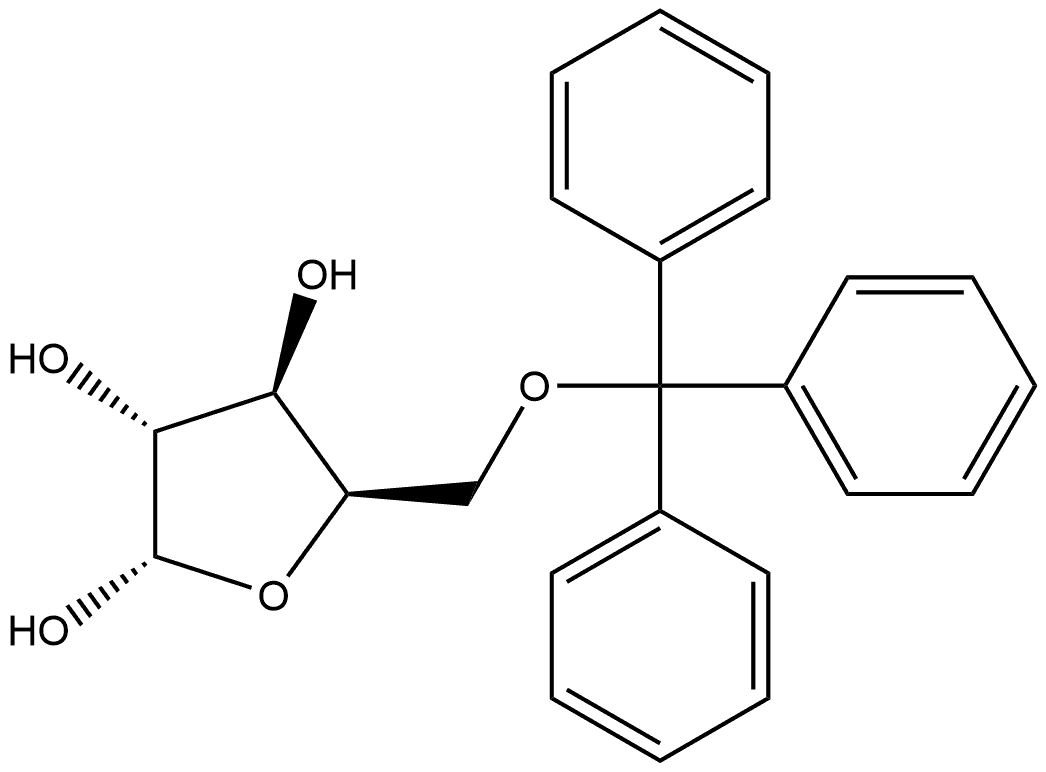 α-D-Xylofuranose, 5-O-(triphenylmethyl)- Structure