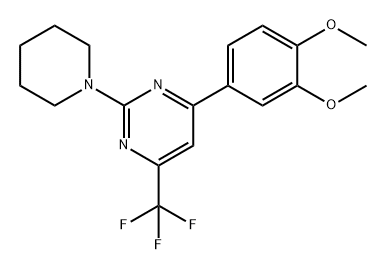 Pyrimidine, 4-(3,4-dimethoxyphenyl)-2-(1-piperidinyl)-6-(trifluoromethyl)- 구조식 이미지