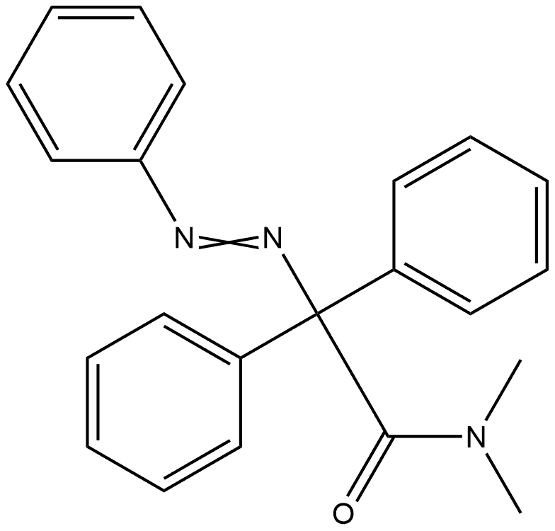 Benzeneacetamide, N,N-dimethyl-α-phenyl-α-(2-phenyldiazenyl)- 구조식 이미지