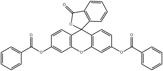 Spiro[isobenzofuran-1(3H),9'-[9H]xanthen]-3-one, 3',6'-bis(benzoyloxy)- 구조식 이미지