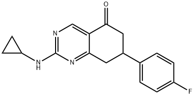 5(6H)-Quinazolinone, 2-(cyclopropylamino)-7-(4-fluorophenyl)-7,8-dihydro- Structure