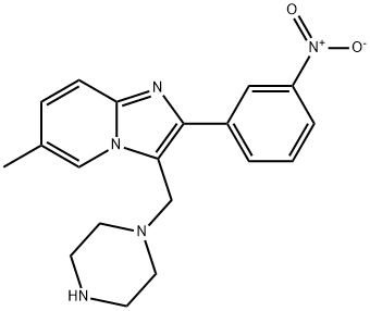 Imidazo[1,2-a]pyridine, 6-methyl-2-(3-nitrophenyl)-3-(1-piperazinylmethyl)- Structure