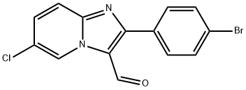 Imidazo[1,2-a]pyridine-3-carboxaldehyde, 2-(4-bromophenyl)-6-chloro- 구조식 이미지