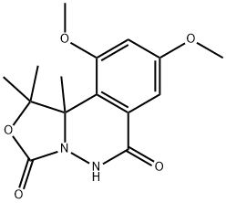 3H-Oxazolo[4,3-a]phthalazine-3,6(5H)-dione, 1,10b-dihydro-8,10-dimethoxy-1,1,10b-trimethyl- 구조식 이미지