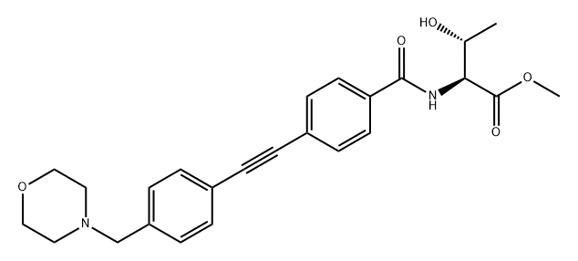 L-Threonine, N-[4-[2-[4-(4-morpholinylmethyl)phenyl]ethynyl]benzoyl]-, methyl ester Structure