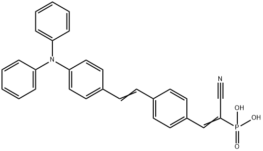 Phosphonic acid, [1-cyano-2-[4-[2-[4-(diphenylamino)phenyl]ethenyl]phenyl]ethenyl]- (9CI) Structure