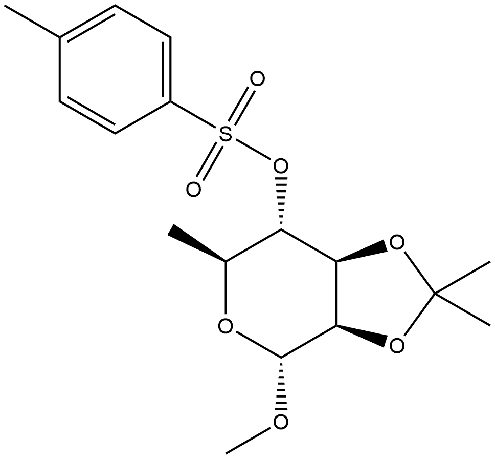 α-L-Mannopyranoside, methyl 6-deoxy-2,3-O-(1-methylethylidene)-, 4-methylbenzenesulfonate (9CI) 구조식 이미지