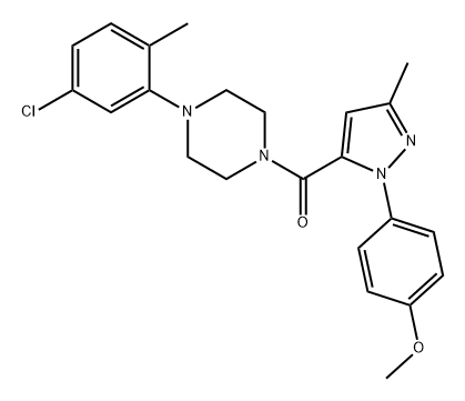 Methanone, [4-(5-chloro-2-methylphenyl)-1-piperazinyl][1-(4-methoxyphenyl)-3-methyl-1H-pyrazol-5-yl]- Structure