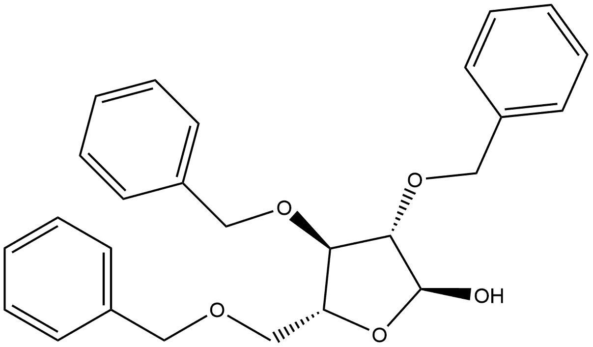 α-D-Arabinofuranose, 2,3,5-tris-O-(phenylmethyl)- Structure