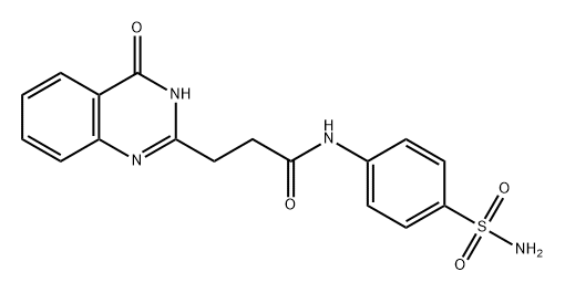 2-Quinazolinepropanamide, N-[4-(aminosulfonyl)phenyl]-3,4-dihydro-4-oxo- Structure