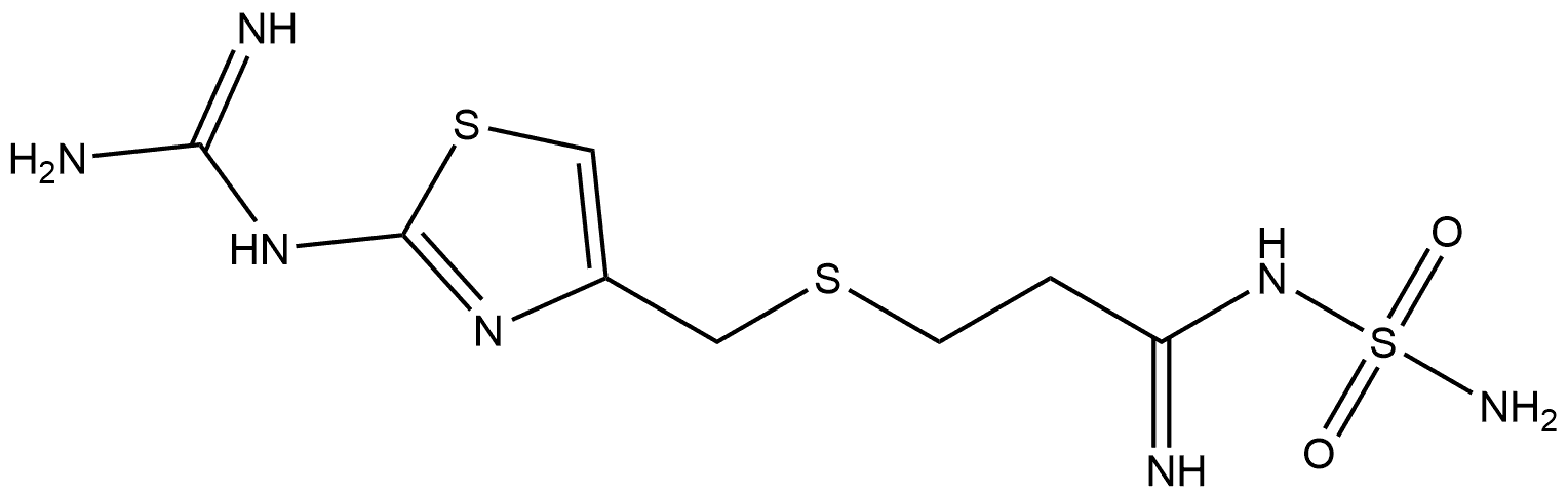 Propanimidamide, 3-[[[2-[(aminoiminomethyl)amino]-4-thiazolyl]methyl]thio]-N-(aminosulfonyl)-, (Z)- (9CI) Structure