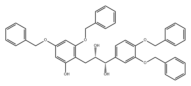 1,2-Propanediol, 1-[3,4-bis(phenylmethoxy)phenyl]-3-[2-hydroxy-4,6-bis(phenylmethoxy)phenyl]-, (1S,2S)- 구조식 이미지