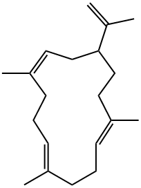 1,5,9-Cyclotetradecatriene, 1,5,9-trimethyl-12-(1-methylethenyl)-, (1E,5E,9Z)- Structure