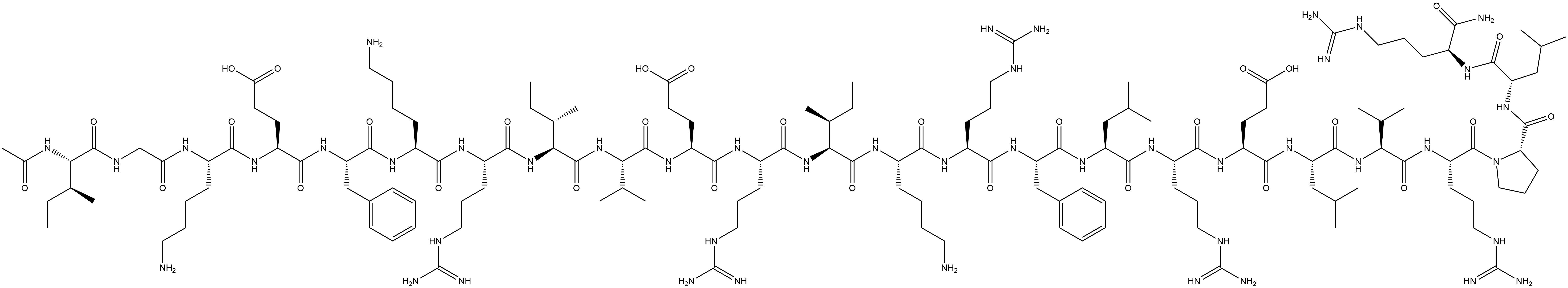 L-Argininamide, N-acetyl-L-isoleucylglycyl-L-lysyl-L-α-glutamyl-L-phenylalanyl-L-lysyl-L-arginyl-L-isoleucyl-L-valyl-L-α-glutamyl-L-arginyl-L-isoleucyl-L-lysyl-L-arginyl-L-phenylalanyl-L-leucyl-L-arginyl-L-α-glutamyl-L-leucyl-L-valyl-L-arginyl-L-prolyl-L-leucyl- Structure