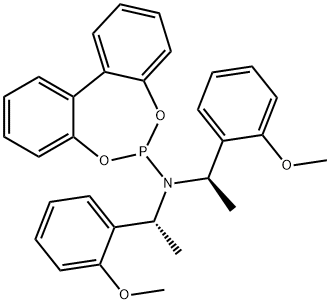 Dibenzo[d,f][1,3,2]dioxaphosphepin-6-amine, N,N-bis[(1R)-1-(2-methoxyphenyl)ethyl]- Structure