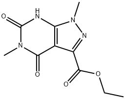 Ethyl 1,5-dimethyl-4,6-dioxo-2,4,5,6-tetrahydro-1H-pyrazolo[3,4-d]pyrimidine-3-carboxylate 구조식 이미지