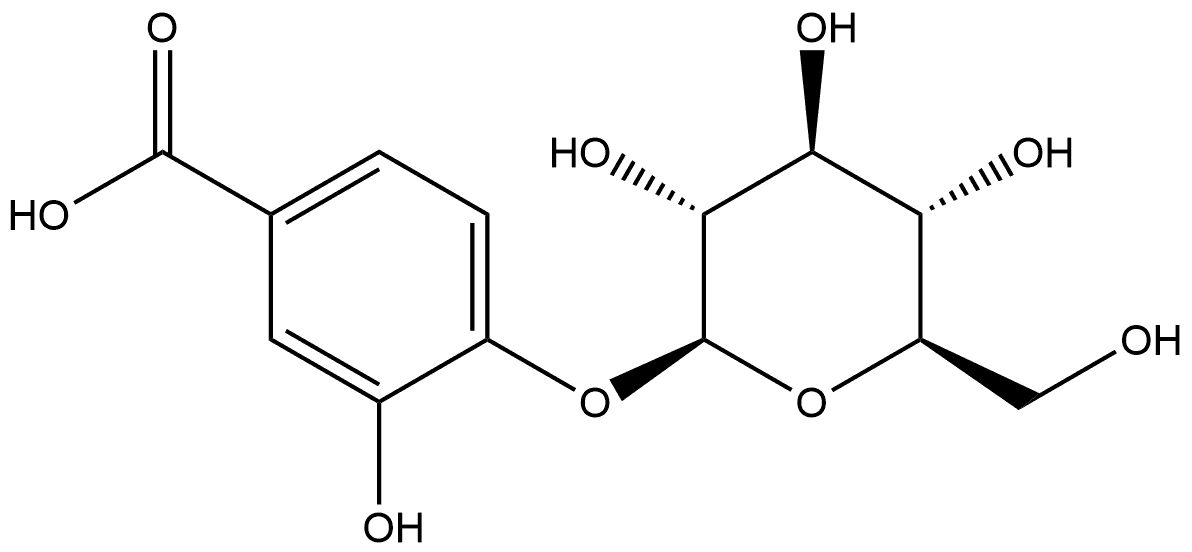 Benzoic acid, 4-(β-D-glucopyranosyloxy)-3-hydroxy- 구조식 이미지