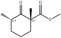 Cyclohexanecarboxylic acid, 1,3-dimethyl-2-oxo-, methyl ester, (1R,3S)-rel- Structure